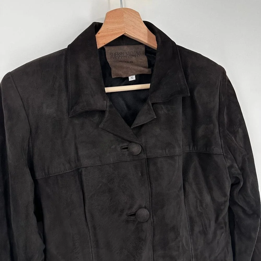 Sherry Michals Suede Jacket Soft Brown Small Womens‎ Soft Floppy Vintage